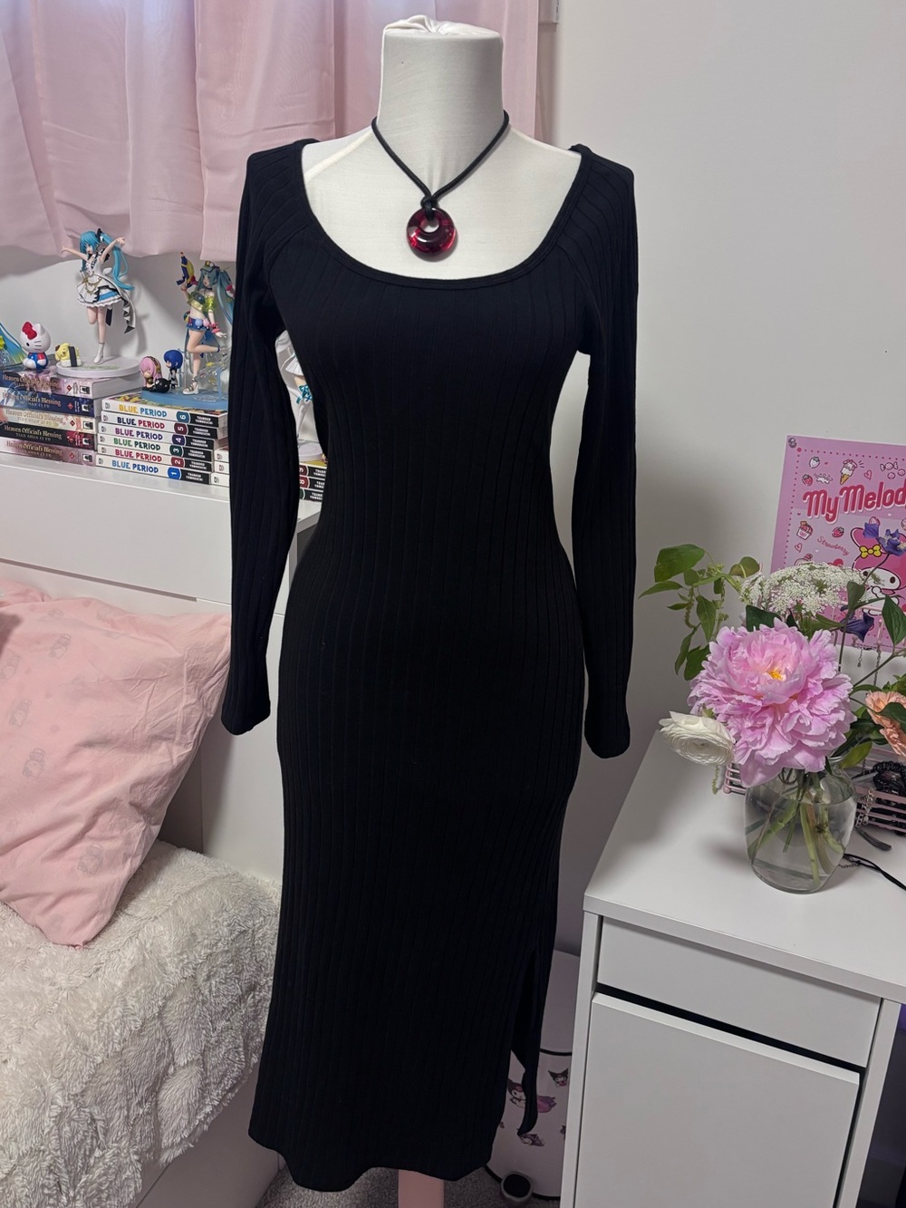 Classic Black Midi Dress